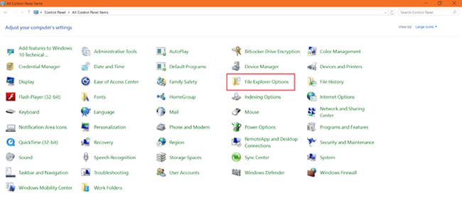 File Explorer Options
